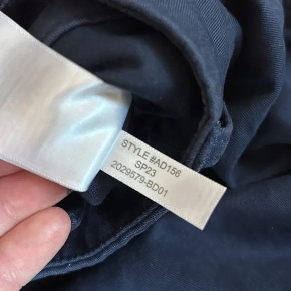 J Crew factory girlfriend high-rise chino navy blue size 16 flat front w/pockets - Picture 4 of 8